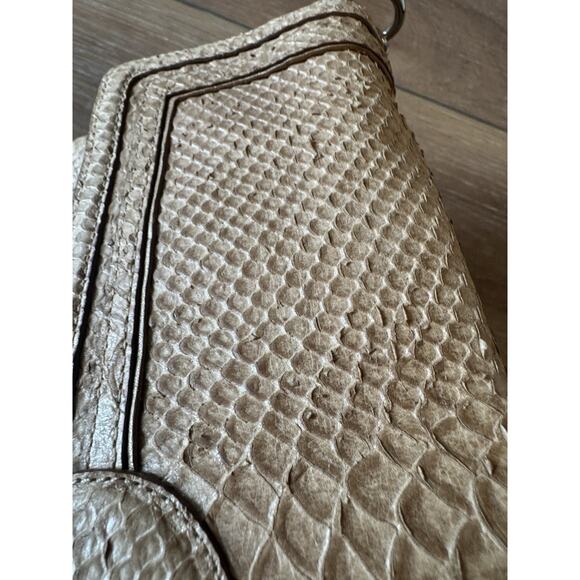 Y2K Coach 14802 Python Embossed Leather Beige Shoulder Bag Purse Ball Chain RARE - Picture 6 of 16